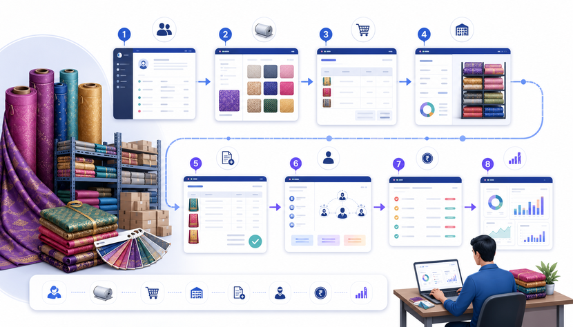 Textile trader workflow visual