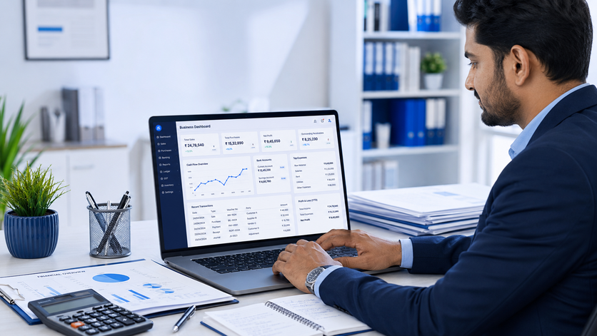 Professional accounting software hero visual for Tabco Tech Software