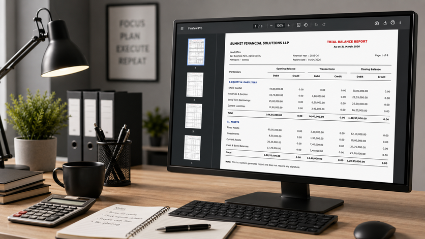Tabco Tech CA financial report software screen