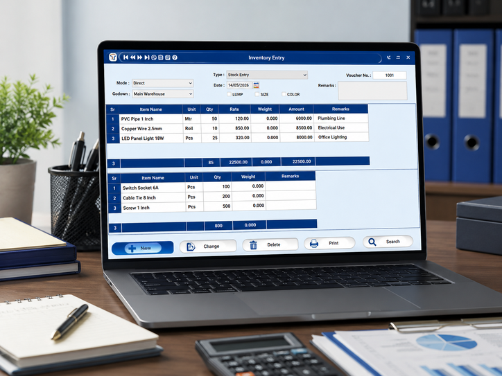 Tabco Tech inventory entry software screen
