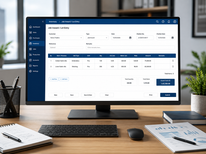 Tabco Tech job work entry software screen