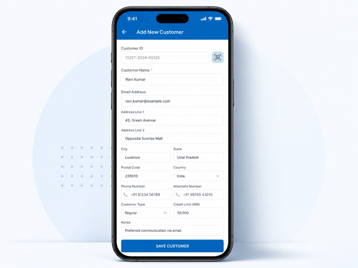 Tabco Tech Android or iOS mobile app entry screen