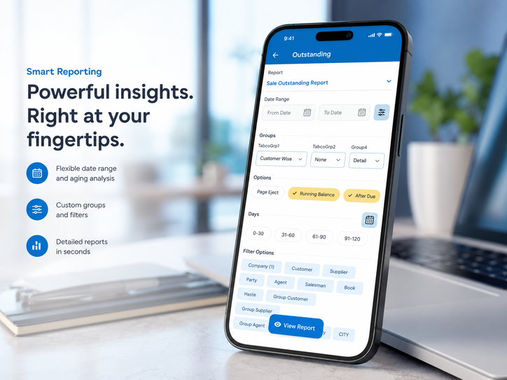 Tabco Tech mobile app reporting screen