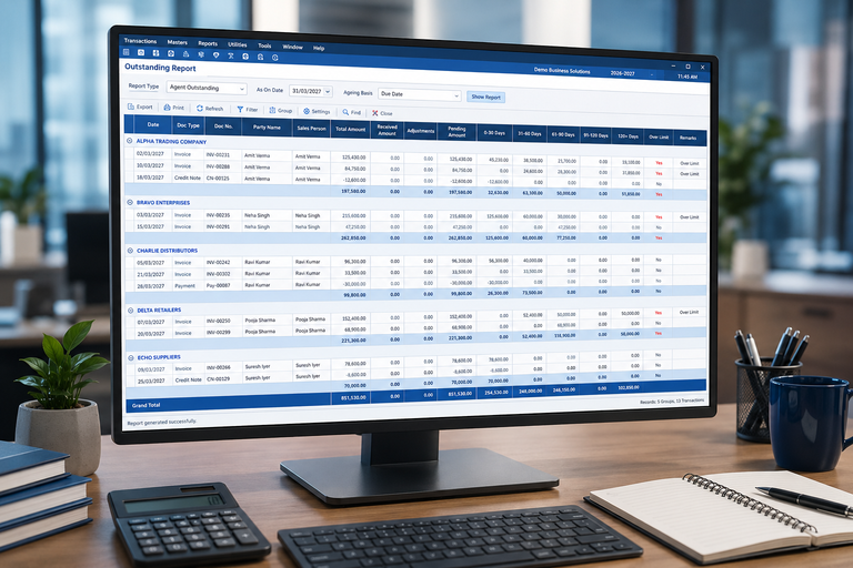 Tabco Tech textile ERP report software screen